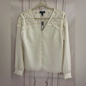 The Limited Cream Lace Detail Blouse